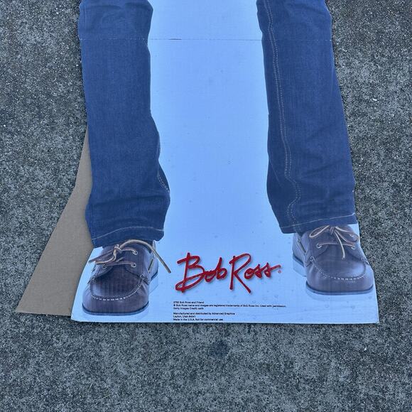 BOB ROSS THE JOY OF PAINTING ARTIST LIFESIZE CARDBOARD STANDUP STANDEE CUTOUT - Picture 2 of 8